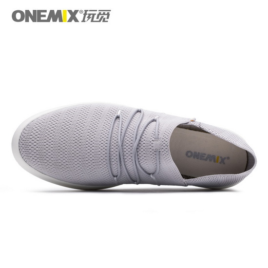 Gray Flat Outdoor Sneakers ONEMIX Men's Slip On Shoes