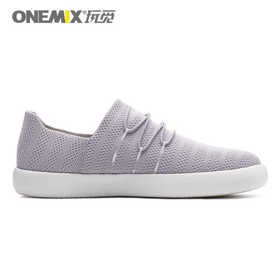 Gray Flat Outdoor Sneakers ONEMIX Men's Slip On Shoes