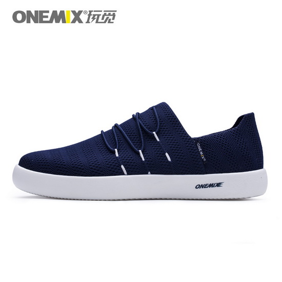 Dark Blue Flat Shoes ONEMIX Men's Slip On Sneakers