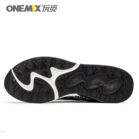 Black Athlon Shoes ONEMIX Men's Breathable Sneakers - Click Image to Close