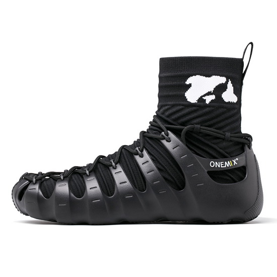 Black High Top Shoes ONEMIX Rome Men's Outdoor Sneakers