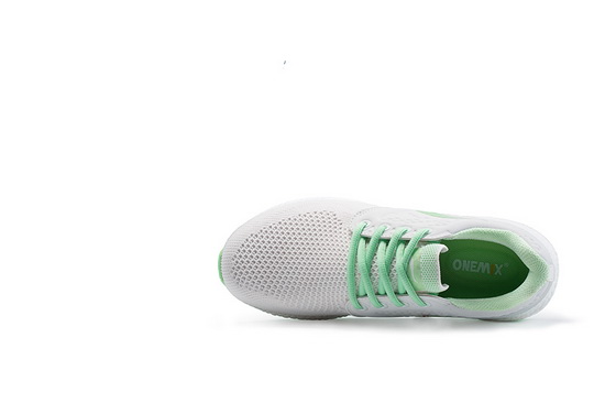 White/Green Weekend Shoes ONEMIX Women's Mesh Sneakers - Click Image to Close