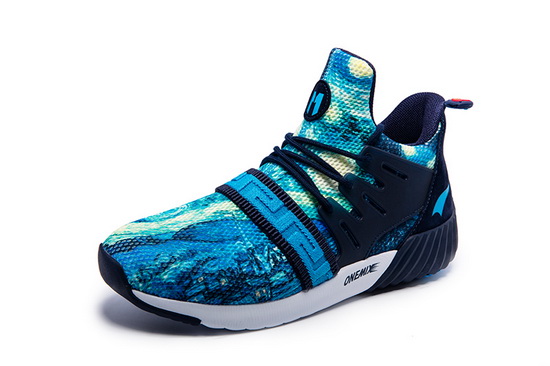 Blue/White Graphic Shoes ONEMIX Men's Sport Sneakers - Click Image to Close