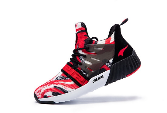 Red/White Graphic Sneakers ONEMIX Men's Running Shoes - Click Image to Close