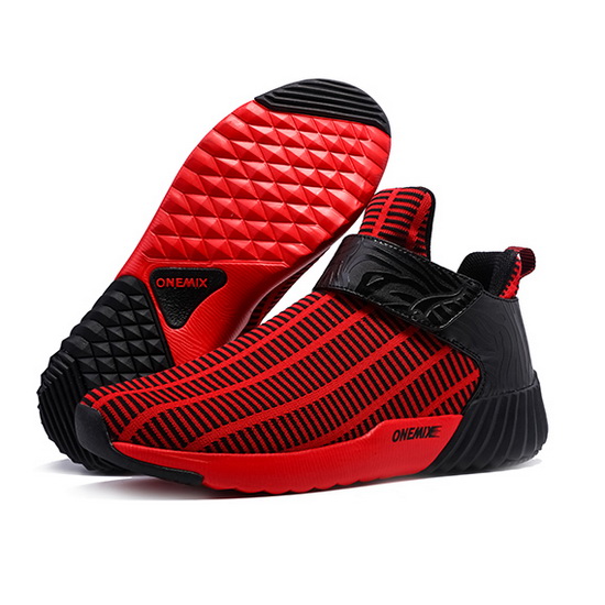 Red/Black Running Shoes ONEMIX Zebra Men's Sneakers - Click Image to Close