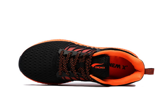 Black/Orange Cicada Wings Shoes ONEMIX Men's Athletic Sneakers - Click Image to Close