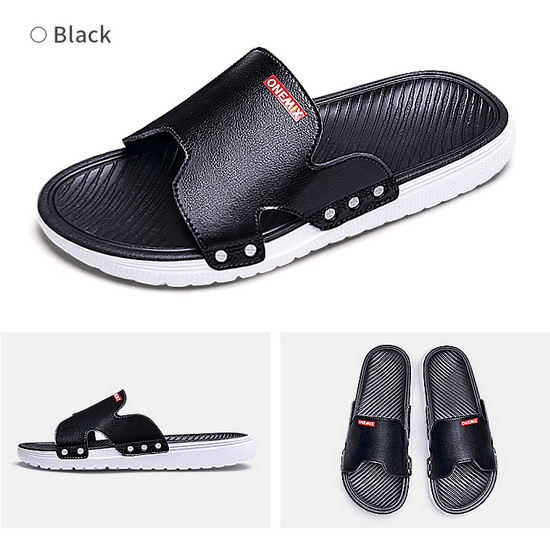Black/Red Walking Summer Sandals ONEMIX Beach Men's Shoes - Click Image to Close