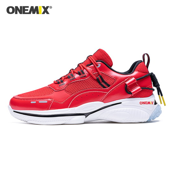 Red Travel Men's Shoes ONEMIX Lifestyle Women's Dad Sneakers