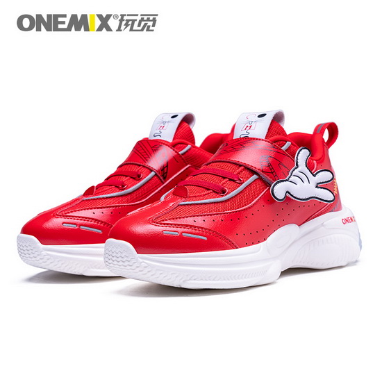Red Zodiac Mouse Sneakers ONEMIX Sport Lucky Kids Shoes