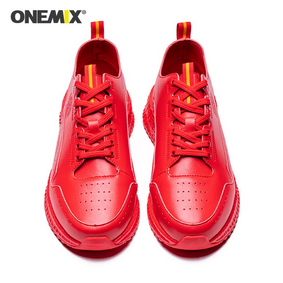 Red Wonder Shoes ONEMIX Lifestyle Men's Leather Sneakers - Click Image to Close