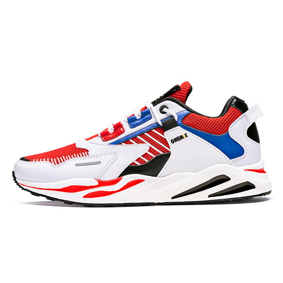White/Red Wild Sneakers ONEMIX Lightweight Men's Dad Shoes - Click Image to Close