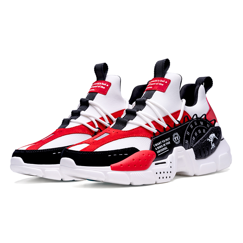 White/Red/Black Odyssey Sneakers ONEMIX Men's Comfortable Shoes - Click Image to Close
