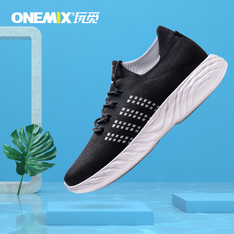 Black/Gray Harrier Men's Sneakers ONEMIX Women's Walking Shoes