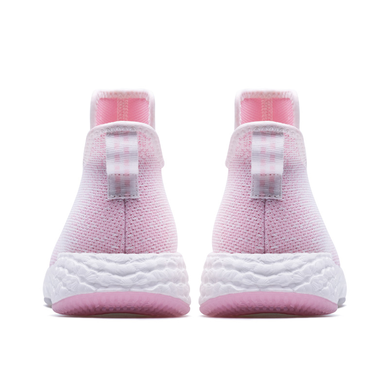 Pink/White Knitted Vamp Shoes ONEMIX Women's Breathable Sneakers