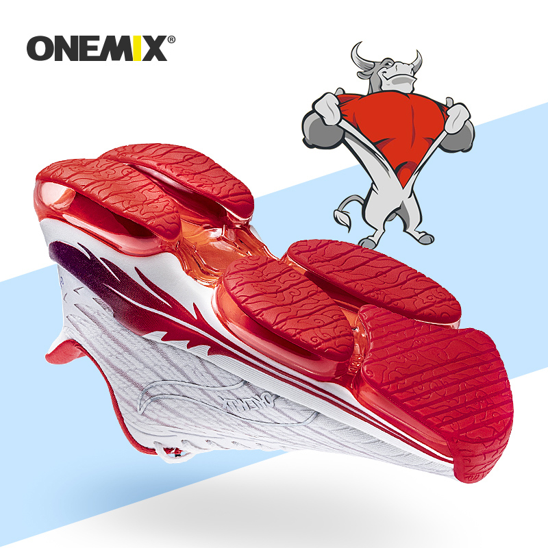 White/Red Phoenix Men's Shoes ONEMIX Women's Running Sneakers