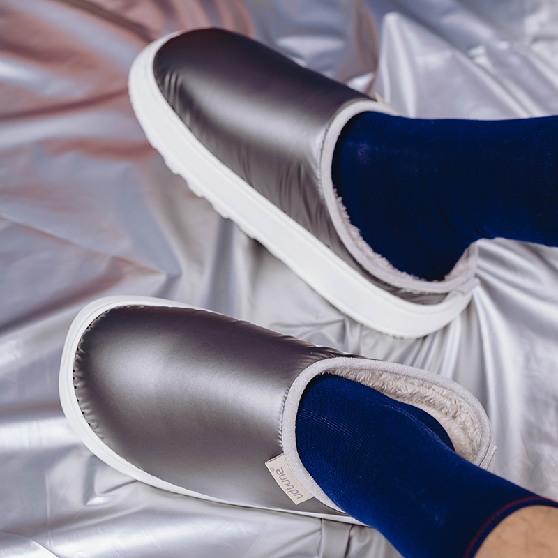 Grey Bruin ONEMIX Men's Warm Cotton Sandals Shoes - Click Image to Close