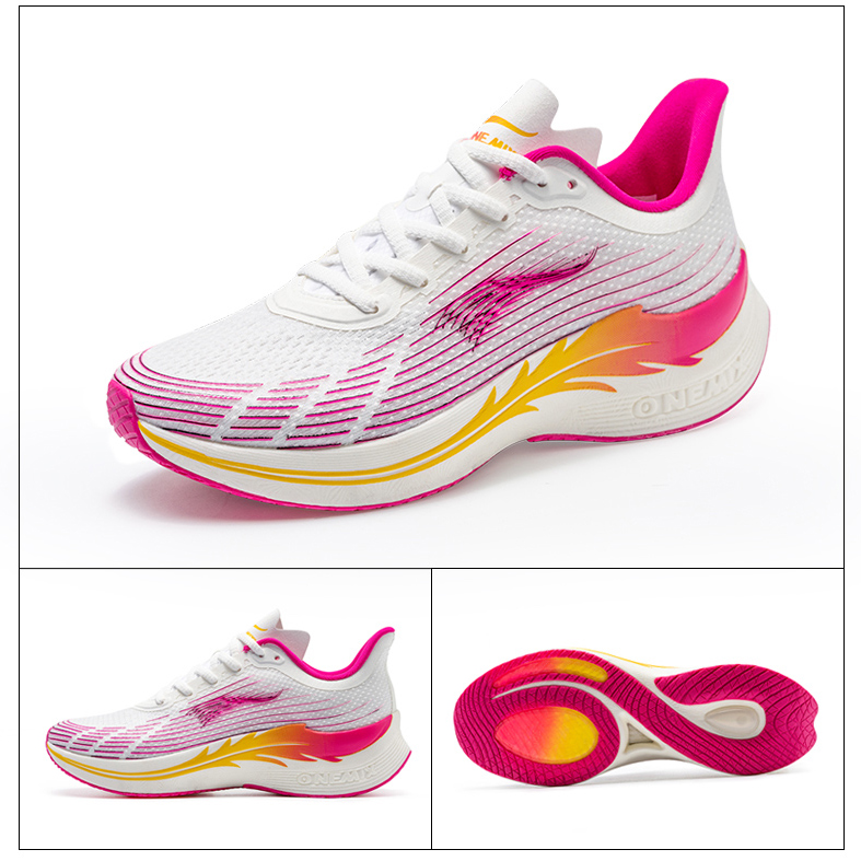 Peach/White Lightning Sneakers ONEMIX Women's Workout Shoes