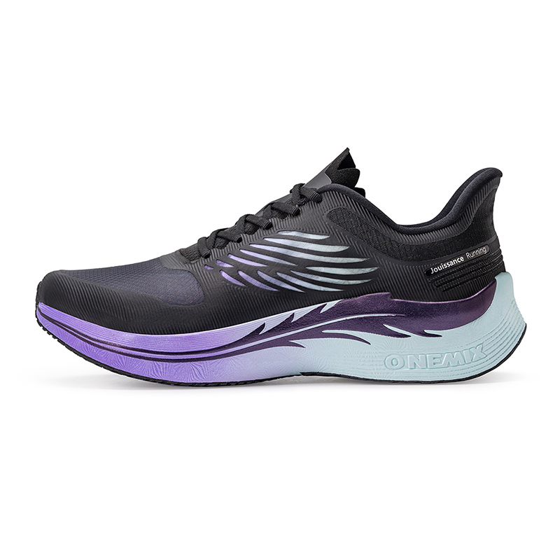 Black/Purple GAT-X103 Mesh ONEMIX Running Shoes for Men Women - Click Image to Close