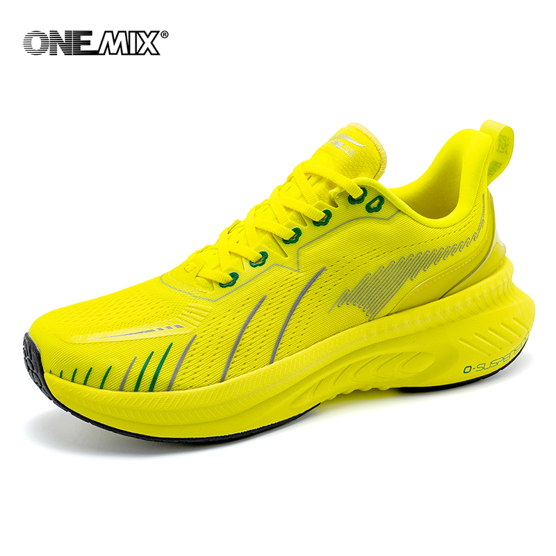 Yellow Running Shoes ONEMIX Jogging Sneakers for Men Women - Click Image to Close