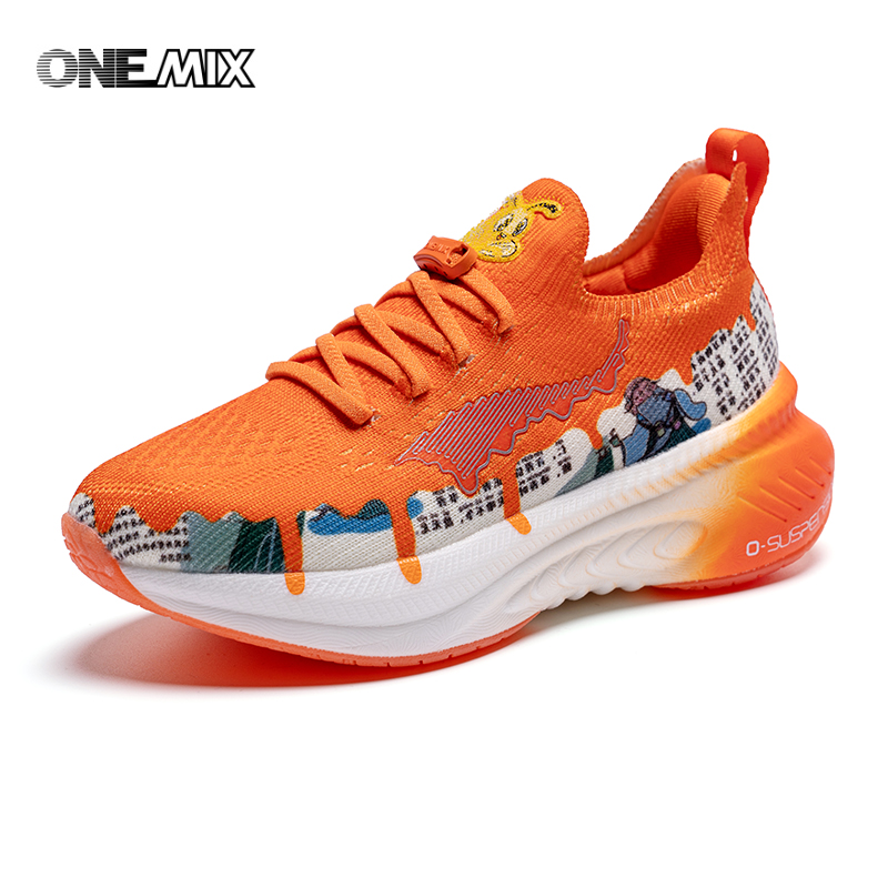Orange RX-78-2 Kids Shoes ONEMIX Outdoor Sneakers for Boys Girls - Click Image to Close
