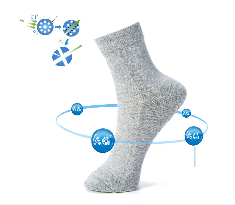 Silver Infused Athletic Moisture Wicking Anti Smell Athletic Socks - Click Image to Close