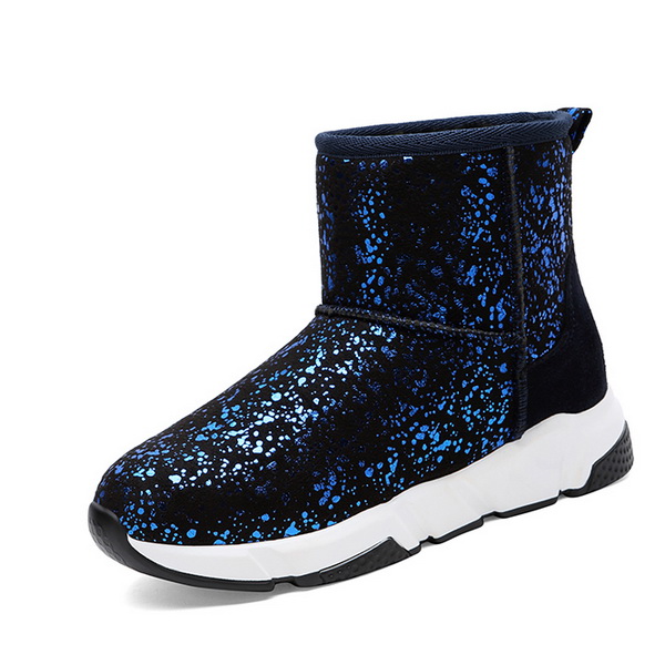 Shining Blue/Black Women's Winter Warm Snow Short Boots